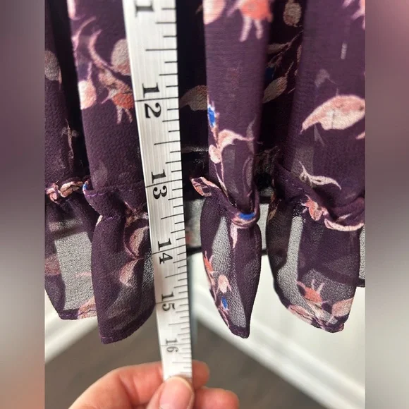 MISA LOS ANGELES - Floral Pull On High Waisted Mini Skirt Purple Size XS - Picture 4 of 7